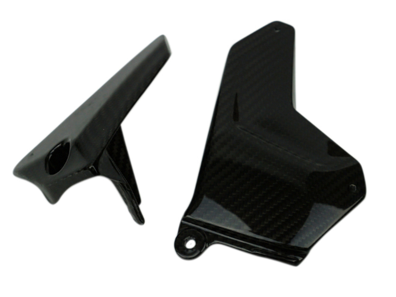 Chain Guard and Swing Arm Protector Set  in Glossy Twill weave Carbon Fiber for Kawasaki H2