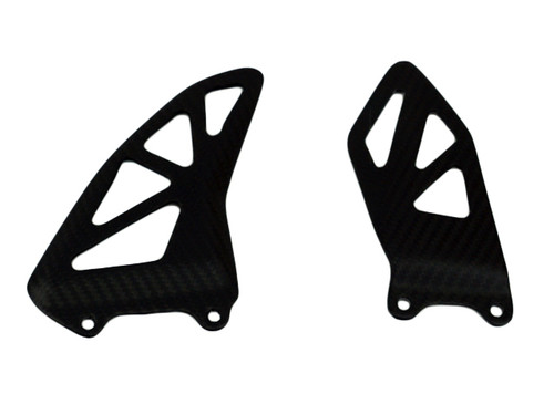 Heel Plates in Glossy Twill Weave Carbon Fiber for Suzuki GSX-R1000 2017+