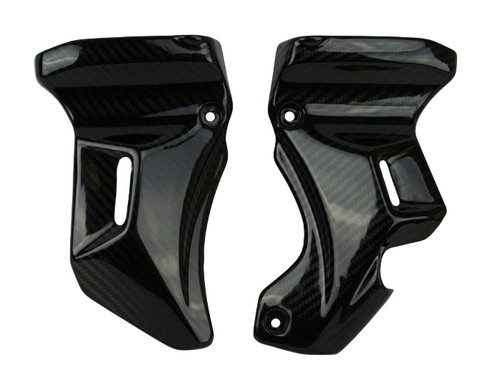 Frame Covers ( at Steering Head ) in Glossy Twill Weave Carbon Fiber for Kawasaki Z900RS
