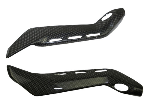 Under Seat Side Covers in Glossy Plain Weave Carbon Fiber for Ducati Panigale V4
