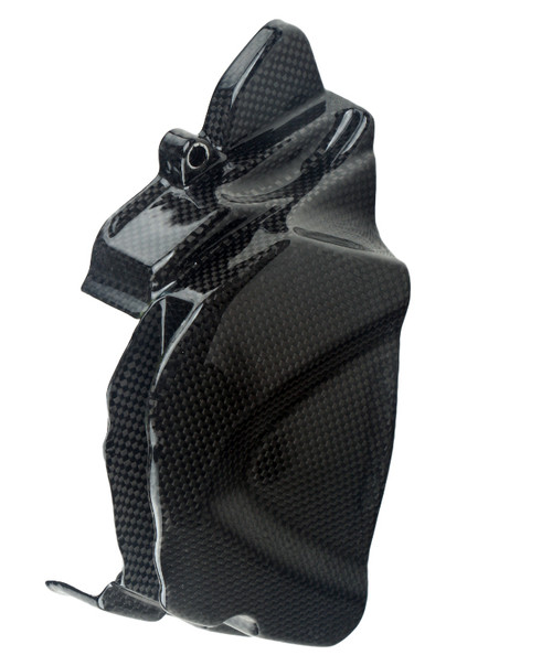 Sprocket Cover (single piece) in Glossy Plain Weave Carbon Fiber for Triumph Daytona 2013+