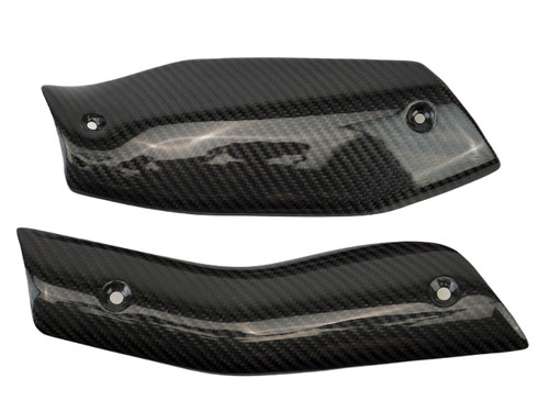 Exhaust Shields ( with heat foil) in Glossy Twill Weave Carbon Fiber for KTM 690SMC,R,Enduro,R