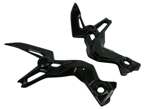 Frame Covers in Glossy Twill Weave Carbon Fiber for Kawasaki Z900 2020-2024