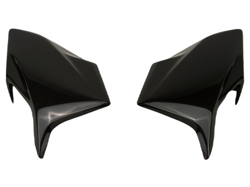 Upper Side Fairings in Glossy Twill Weave 100% Carbon Fiber for Kawasaki Z650 2020+