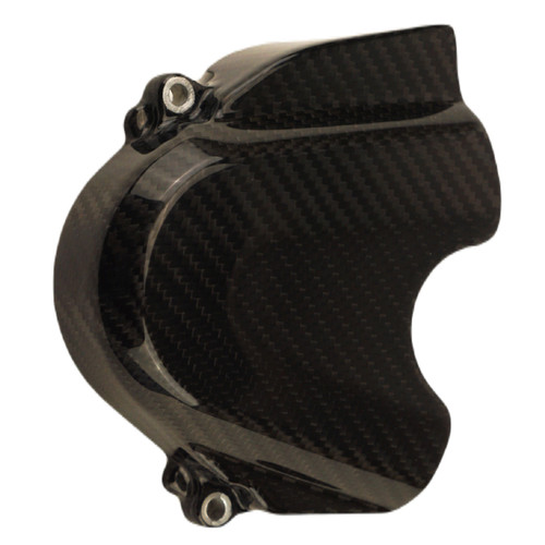 Sprocket Cover in Glossy Twill Weave Carbon Fiber for Honda Grom 2022+