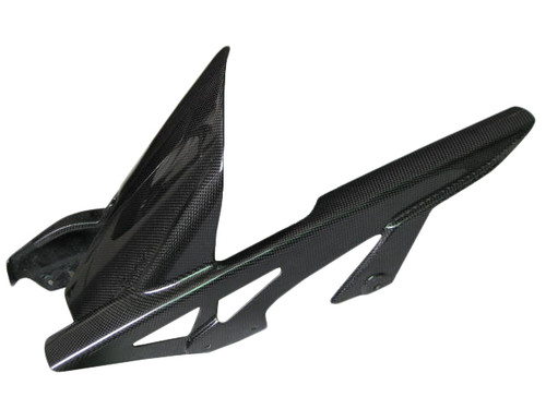 Glossy Plain Weave Carbon Fiber Rear Hugger with Chainguard for Kawasaki Z 1000, Ninja 1000 2010-2013