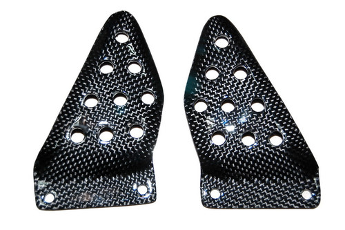 Rear Heel Plates in Glossy Plain Weave Carbon Fiber for Buell XB9,XB12,S,R,
