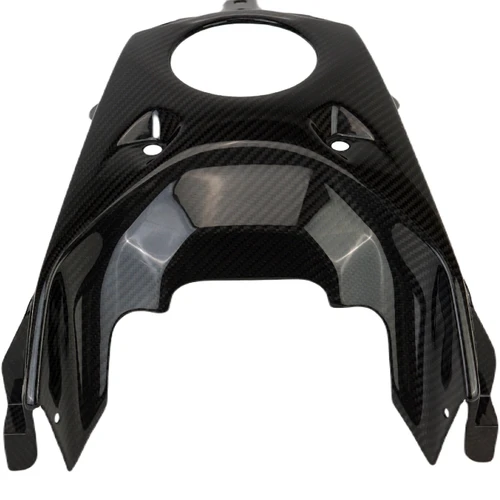 Front Tank Cover in Glossy Twill Weave Carbon Fiber for Yamaha MT-07 2021-2024