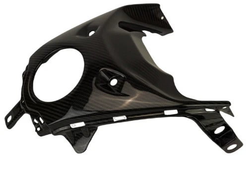 (Discontinued) Glossy-Plain Front Tank Cover in Carbon with Fiberglass for Yamaha MT-07 2021-2024
