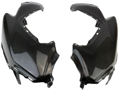 Air Duct Covers in Glossy Twill Weave Carbon Fiber for Yamaha MT-07 2021-2024
