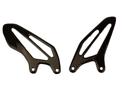 Heel Guards in Glossy Twill Weave Carbon Fiber for Yamaha R7 2022-2025