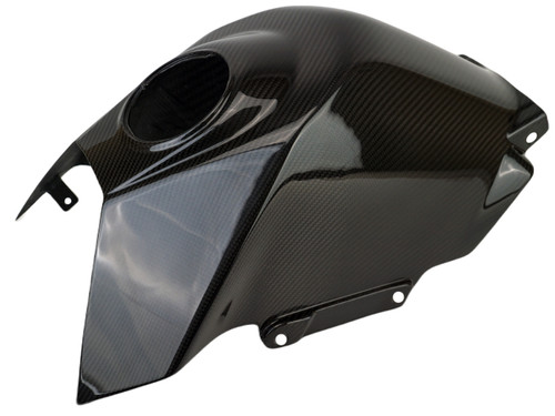 Top Tank Cover in Glossy Twill Weave Carbon Fiber for KTM RC390 2017+