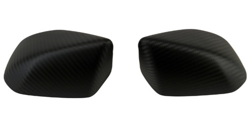 Mirror Covers in Matte Twill Weave Carbon Fiber for Aprilia RS660