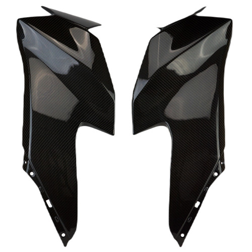 Side Panels in Glossy Twill Weave Carbon Fiber for Kawasaki ZX10R 2021-2025