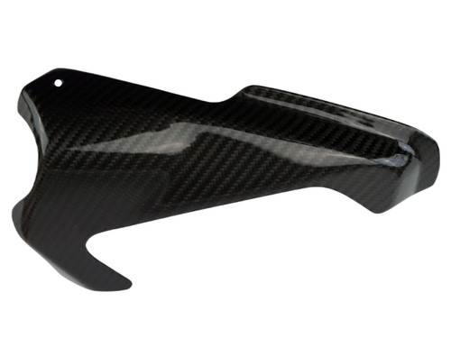 Exhaust Cover in Glossy Twill Weave Carbon Fiber for Triumph Speed Triple 1200