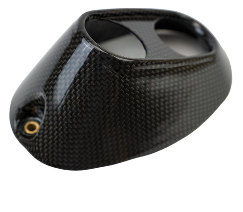 Exhaust Cap in Glossy Plain Weave Carbon Fiber for Ducati DesertX

