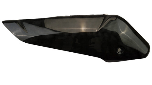 Upper Exhaust Guard in Glossy Plain Weave Carbon Fiber for Ducati Multistrada V4 2022-2024