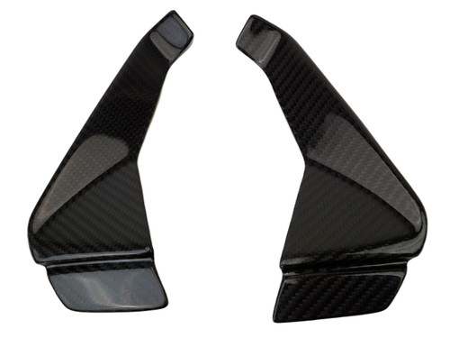 Air Intake Covers in Glossy Twill Weave Carbon Fiber for Aprilia RS660