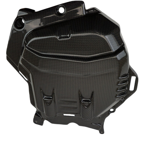 Engine Cover in Glossy Plain Weave Carbon Fiber for Ducati Multistrada V4