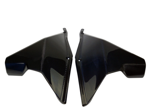Side Panels (B) in Black and Blue Glossy Twill Weave Carbon Fiber for KTM 1290 Super Adventure