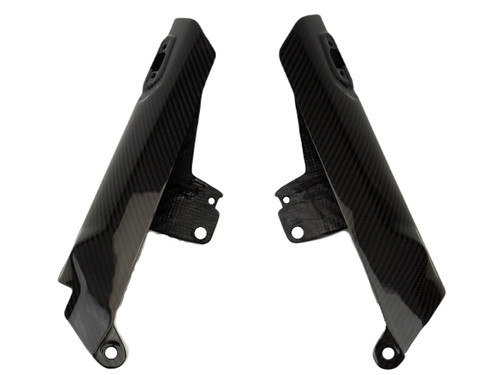 Fork Covers in Glossy Twill Weave Carbon Fiber for Yamaha Tenere 700