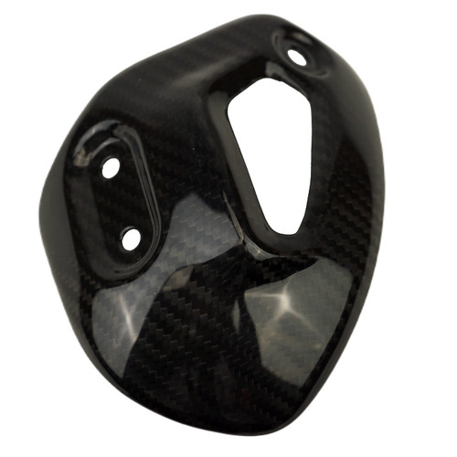 Lower Exhaust Cover in Glossy Twill Weave Carbon Fiber for Yamaha Tenere 700 

