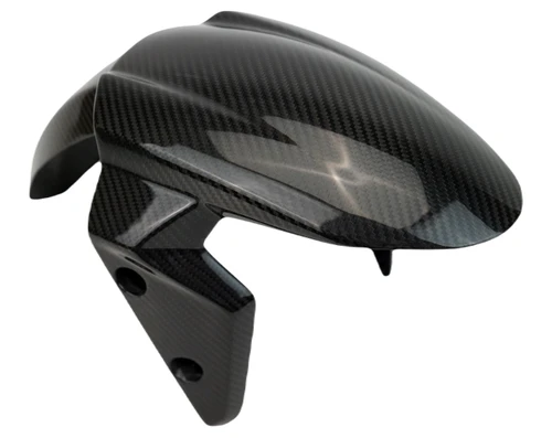 Front Fender- Extended Version in Front Fender- Extended Version in Glossy Twill Weave Carbon Fiber for Triumph Street Triple 765 R,S 2017+