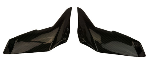 Upper Wings in Glossy Twill Weave Carbon Fiber for Kawasaki H2R, H2 2020+

