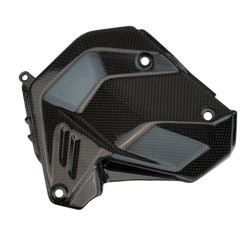 Left Side Engine Cover in Glossy Plain Weave Carbon Fiber for Ducati Panigale V4 2025+

