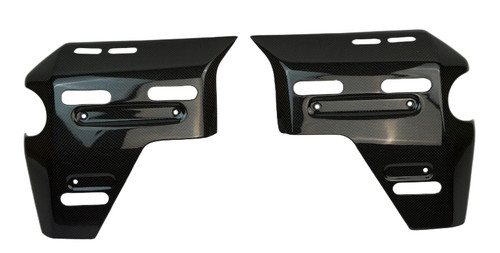 Radiator Covers in Glossy Plain Weave Carbon Fiber for BMW R1300GS ADV 2025+, Trophy, Triple Black 

