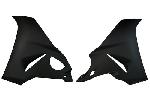 Large Side Panels in Matte Plain Weave Carbon Fiber for Ducati Panigale V2 2025+

