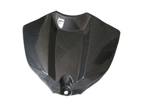 Glossy Plain Weave Carbon Fiber Tank Cover for Yamaha R1 09-14