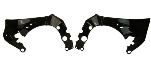 Frame Covers in Glossy Twill Weave Carbon Fiber for Yamaha MT-10 2022+

