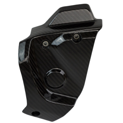 Sprocket Cover in Glossy Twill Weave Carbon Fiber for Yamaha MT-07 2025+

