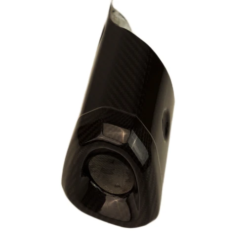 Exhaust End Cover in Glossy Twill Weave Carbon Fiber for Yamaha MT-07 2025+, R7 2026+ 