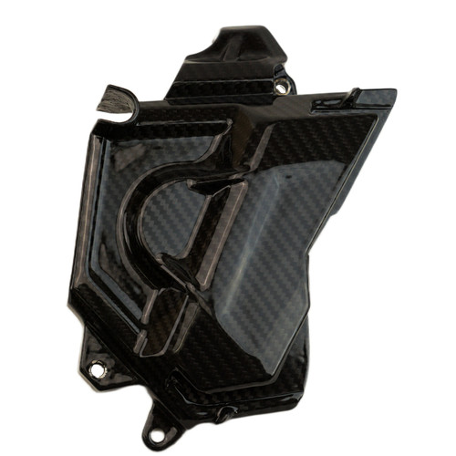 Sprocket Cover in Glossy Twill Weave Carbon Fiber for Suzuki GSX-8R, GSX-8S, GSX-8T, GSX-8TT 

