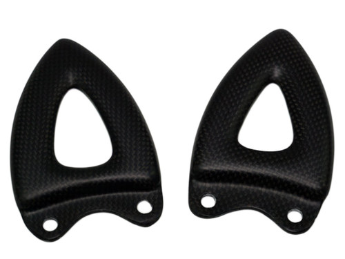 Heel Plates in Matte Plain Weave Carbon Fiber for Triumph Speed Triple 1050 05-10