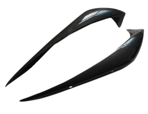 Glossy Plain Weave Carbon Fiber Heat Shield Sides for Yamaha R1 04-06