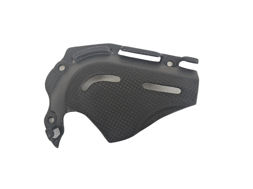 (Discontinued) Sprocket Cover in Carbon with Fiberglass for Ducati Hyperstrada, Hypermotard 821 2013-2015, 939 2016+, Monster 797, Scrambler (does not fit 1100’s, Icon, Desert Sled (2019 only)