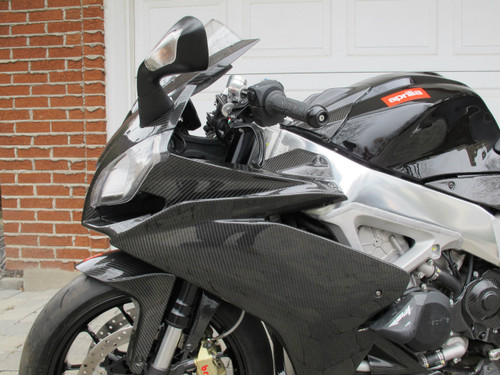 Side Panels in Glossy Twill Weave Carbon Fiber for Aprilia RSV4 2009+ (RF to 2018) (Left Side Installed)