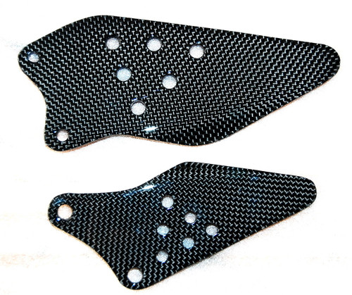 Heel Plates in Glossy Twill Weave Carbon Fiber for Kawasaki ZX6R 05-06