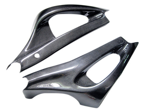 Swingarm Covers for Yamaha R6 03-05 in Glossy Plain Weave Carbon Fiber