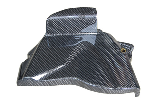 Sprocket Cover in Glossy Plain Weave Carbon Fiber for Yamaha R1 09-14