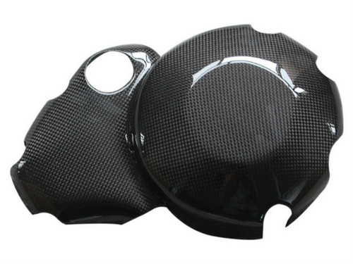 Clutch Cover in Glossy Plain Weave Carbon Fiber for Ducati Monster 796, 1100 EVO,  Multistrada 1200