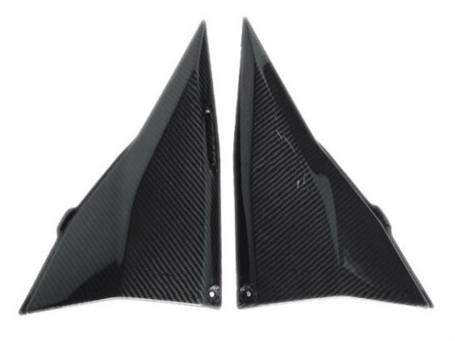 Upper Side Panels in Glossy Twill Weave Carbon Fiber for Kawasaki Z1000 2003-2006, Z750 2005-2006