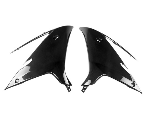 Large Side Panels in Glossy Plain Weave Carbon Fiber for Triumph Daytona 675 2013+