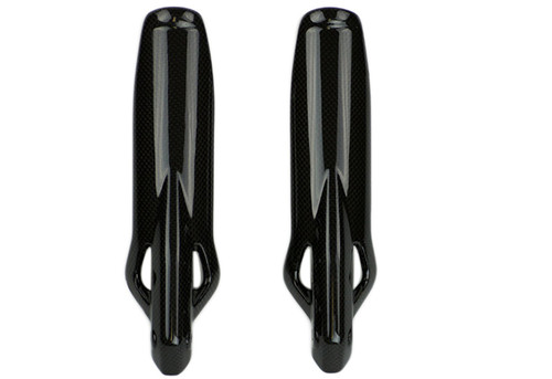 Fork Protectors Style 1 in Glossy Plain Weave Carbon Fiber for Ducati Scrambler