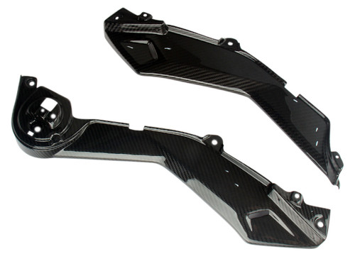 Lower Shrouds in Glossy Twill Weave Carbon Fiber for Honda Grom MSX 125