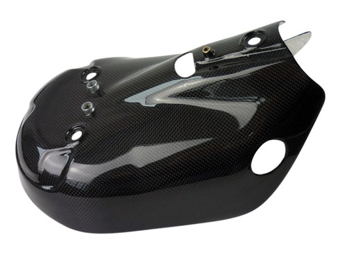 Exhaust Cover (Heat Foil) in Glossy Plain Weave  Carbon Fiber for Ducati Panigale 959, 1299, V2