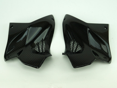 Upper Tank Covers w/ Aluminium Grill in 100% Carbon Fiber for Kawasaki H2